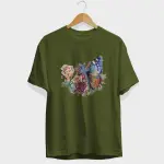 Cross & Butterfly Half Sleeve T-Shirt